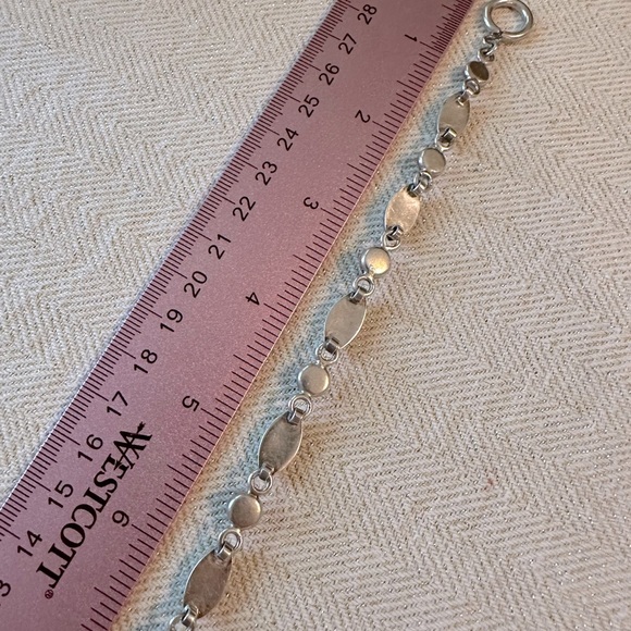 Vintage Mexico 925 Black Onyx Toggle Clasp Bracelet Sterling Silver Signed 7 1/4 - Picture 5 of 13